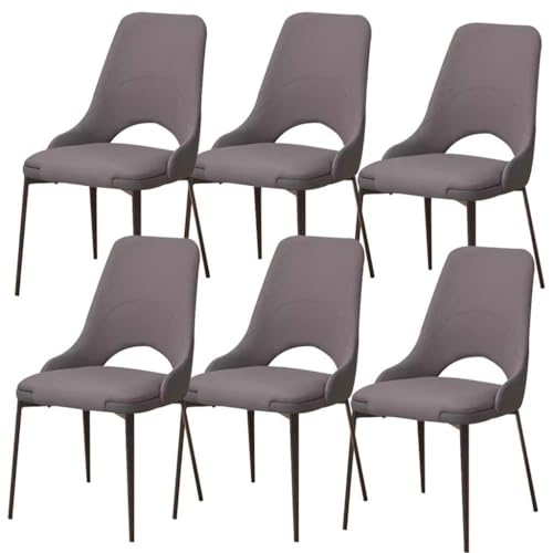 TINGMIAN Esszimmerstühle 6er-Set Beistellstühle Kunstleder Küche Wohnzimmer mit Stuhlbeinen Metall for Gewerbliche Restaurants Zu Hause(Premium Gray) von TINGMIAN