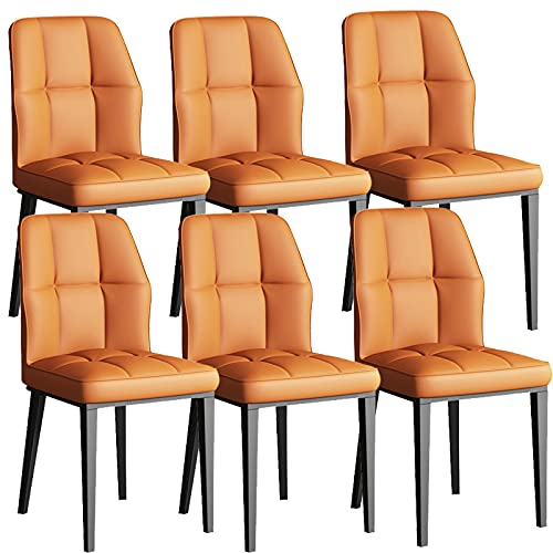 TINGMIAN Küchen-Esszimmerstühle, 6er-Set, Wohnzimmer-Seitenstühle, mit weichem PU-Leder-Kissen und Beinen aus Karbonstahl (F) von TINGMIAN
