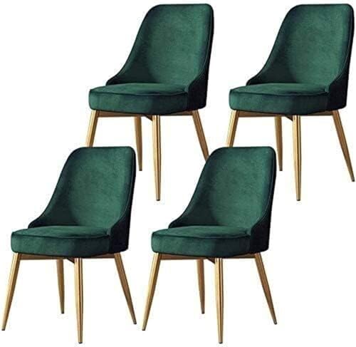 TINGMIAN Küchen Esszimmerstühle 4er-Set Weiches Flanellkissen Metallbeine rutschfeste Füße Wohnzimmerstuhl Büro Küche Lounge Esszimmerstuhl(A) von TINGMIAN