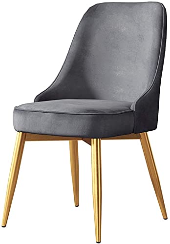 TINGMIAN Küchen-Retro-Lounge-Stuhl, Samtsitz, hohe Rückenlehne, Design für Wohnzimmer, Küche, Büro (grau) von TINGMIAN