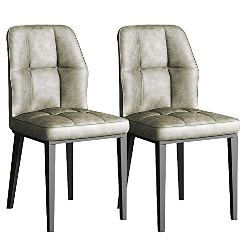 TINGMIAN Küchenstühle, 2er-Set, Wohnzimmer-Seitenstühle, mit weichem PU-Leder-Kissen und Beinen aus Karbonstahl (C) von TINGMIAN