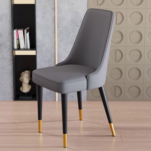 TINGMIAN Moderne Esszimmerstühle Mikrofaserleder,Loungestühle Wohnzimmer Und Küche,Mit Hoher Rückenlehne Und Stuhlbeinen Aus Metall,for Küche/Wohnzimmer/Theke/Lounge(Dark Gray) von TINGMIAN
