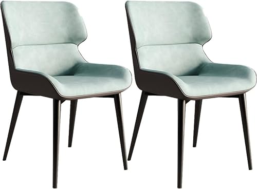 TINGMIAN Moderne Küchen-Esszimmerstühle 2er-Set Wasserfester Beistellstuhl PU-Leder mit Beinen Karbonstahl Küchen- Und Wohnzimmer-Lounge-Thekenstühle(Green) von TINGMIAN
