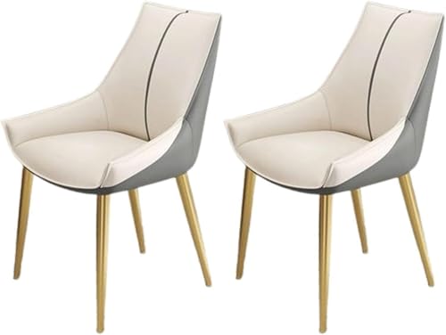 TINGMIAN Moderne Küchen-Esszimmerstühle Im 2er-Set Esszimmer- Und Küchenstühle Kunstleder Mit Gepolstertem Kissensitz Und Metallbeinen for Das Esszimmer Im Wohnzimmer(A,Golden feet) von TINGMIAN
