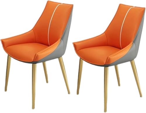 TINGMIAN Moderne Küchen-Esszimmerstühle Im 2er-Set Esszimmer- Und Küchenstühle Kunstleder Mit Gepolstertem Kissensitz Und Metallbeinen for Das Esszimmer Im Wohnzimmer(E,Golden feet) von TINGMIAN