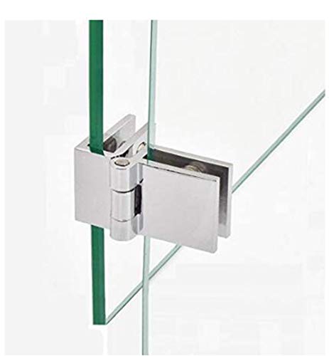 TINGQIAO Glastürscharnier, 2 Stück, Zinklegierung, Silber, Poliert, Modern, Dicke 5-8mm (90°) von Bigcago