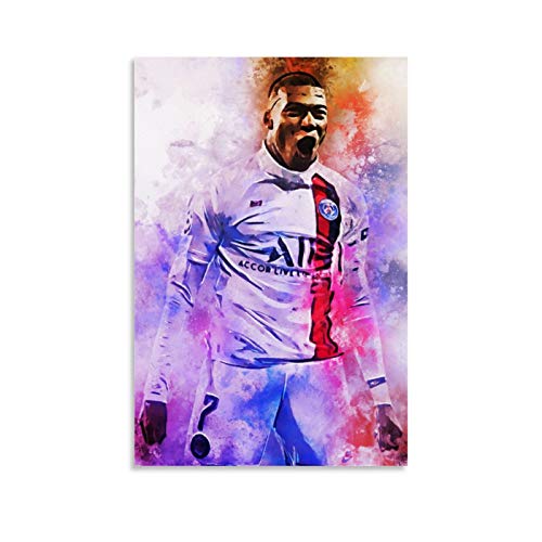 TINGTAI Kylian Mbappe Fußballstern, individuelle Charakter-Kunstposter, dekoratives Gemälde, Leinwand, Wandkunst, Wohnzimmer, Poster, Schlafzimmer, Gemälde, 60 x 90 cm von TINGTAI