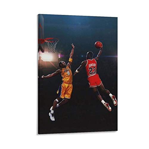 TINGTAI Michael Jordan und Kobe Bryant Basketball Superstar Basketball Poster auf Leinwand, Kunstdruck und Wandkunst, modernes Familienschlafzimmer-Dekor, Poster, 20 x 30 cm von TINGTAI