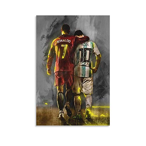 TINGTAI Ronaldo und Messi Fußball-Poster, Fußballspieler, Kunstdruck, Poster, Leinwand, Kunst, Poster und Wandkunst, Druck, modernes Familien-Schlafzimmer, 60 x 90 cm von TINGTAI