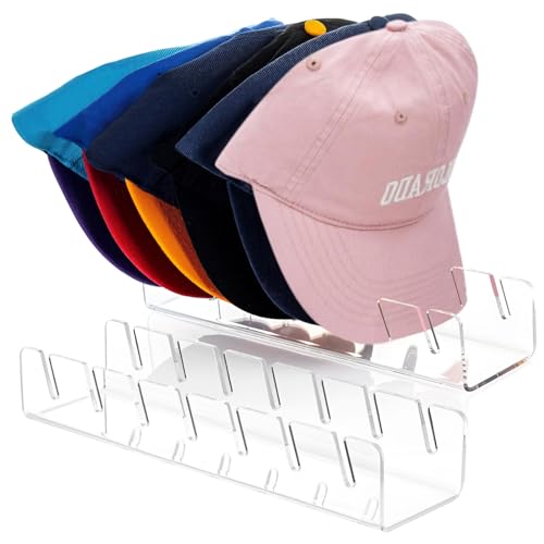 TINGTING Cap Halterung – Acryl Kappenhalter & Hutständer, Cap Halter für Baseball Caps, Cap Ständer zur Aufbewahrung & Präsentation – Kein Bohren, Transparent von TINGTING