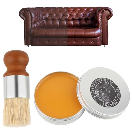 TINGTING Lederpflege,Wise Owl Möbelledersalbe,Ledersalbe für Möbe, Furniture Salve,Ledermöbelsalbe und Bürste,Lederpflege für Ledercouch,Premium Leder Balsam für Holz Möbel lederpflege Autositze von TINGTING