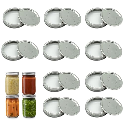 10 Sets Wide Mouth Einmachglas Twist-Off-Deckel Einmachglas Deckel Für Mason Jar Regular Mouth Mason Jar Deckel und Ringe Material Weißblech und mit Datum Für Mason Gläser,Marmeladengläser(86mm) von TINGWEN