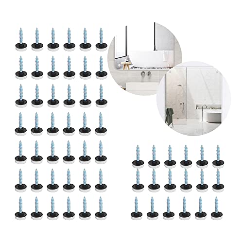 60 Stück 16mm Edelstahl spiegelschrauben Silber Dekorative Spiegel Schrauben Nägel Panelschrauben Zierschrauben Mit Deckel Kunststoffdichtung Für Badpaneelen Schränken Anderen Holz- Oder Glasmöbeln von TINGWEN