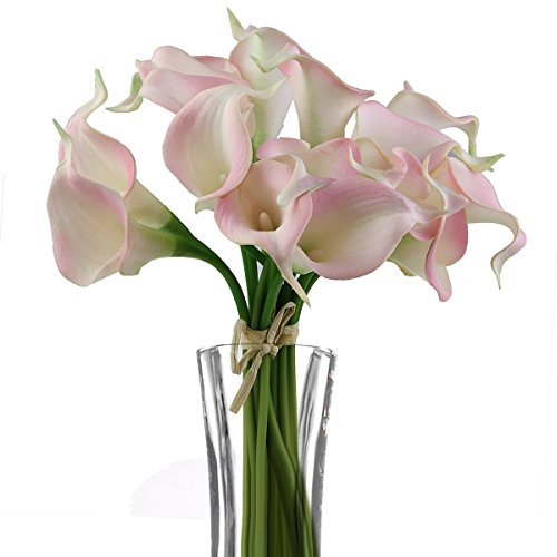 TININNA 10 Stück Künstliche Blume Realistische Blumen Calla Kunstblume Kunstpflanze rosa EINWEG Verpackung von TININNA