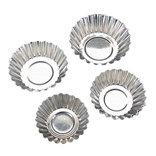 TININNA 20 Stück Silber Edelstahl Egg Tart Mold Muffins Mini Pudding Backform Torteletts Cupcake Tin 6.5cm EINWEG Verpackung TININNA 20 Stück Silber Edelstahl Egg Tart Mold Muffins Mini Pudding Backform Torteletts Cupcake Tin 6.5cm EINWEG Verpackung von TININNA