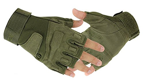 TININNA Herren Militär Fingerlose Handschuhe Tactical Fitness Handschuhe Trainings Handschuhe Trainingshandschuhe Gym Handschuhe Power Handschuhe Sport Handschuhe XL grün EINWEG Verpackung von TININNA