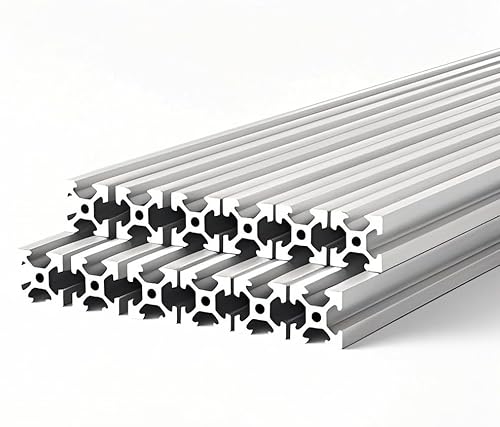 TINMAGI 12 Stück Aluprofil 20x20mm, Strebenprofil Alu-Profil Nut 6 Zuschnitt 300mm, Konstruktionsprofil Aluminium Profil Alu Schiene Eloxierte, für 3D-Drucker und CNC von TINMAGI