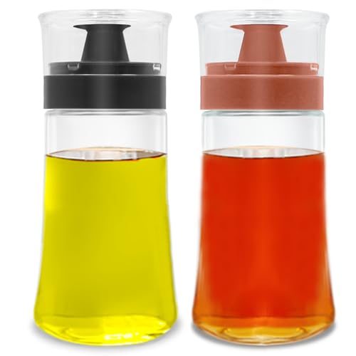 TINMIX Auslaufsichere Ölspenderflasche mit Ausgießer, 2er-Pack 180ml/6oz Glas Olivenöl und Essig Menage, gut versiegelt für Outdoor-Camping-Picknickküche, Schwarz + Rot TINMIX Auslaufsichere Ölspenderflasche mit Ausgießer, 2er-Pack 180ml/6oz Glas Olivenöl und Essig Menage, gut versiegelt für Outdoor-Camping-Picknickküche, Schwarz + Rot von TINMIX