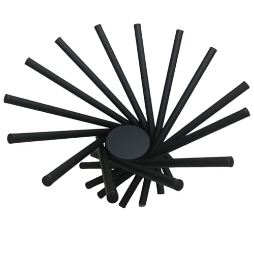 TINMIX Verstellbare Obstschale, Arbeitsplatte Obsttablett Edelstahl Moderner Obstkorbhalter f¨¹r die Lagerung von Obstgem¨¹se, S?ulenl?nge 34 cm, Schwarz von TINMIX
