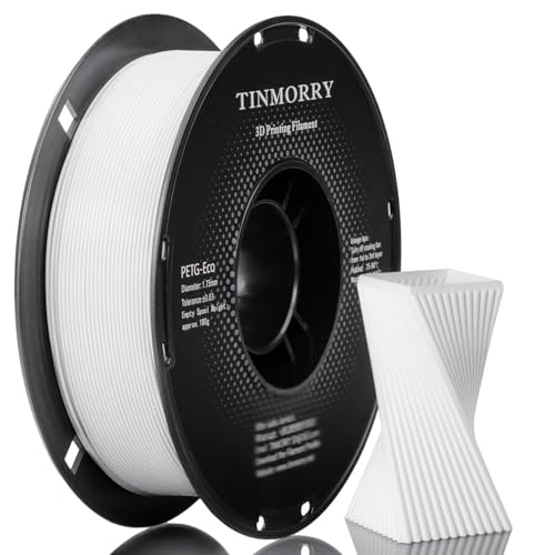 10 Rollen PETG-Eco Filament 1.75mm, TINMORRY PETG-Eco 3D-Druck Filament für FDM 3D-Drucker, 10 KG, Weiß von TINMORRY