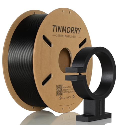 2KG Kohlefaser PETG (eco) Filament 1.75mm, TINMORRY Rapid PETG-CF 3D-Druck Filament für FDM 3D-Drucker, 1 Große Spule, Schwarz von TINMORRY