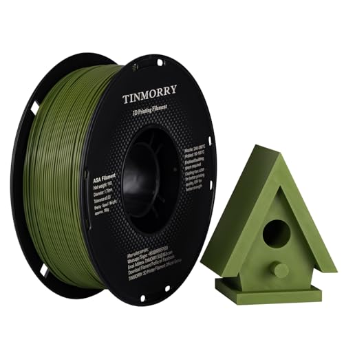 ASA Filament 1.75mm, TINMORRY High UV & Hitzebeständig 3D-Druck Filament, Langlebig & Zähigkeit, Kompatibel mit Bambu Enclosed Drucker, Perfekt für den Druck von Outdoor-Teilen, 1KG Spule, Olivgrün ASA Filament 1.75mm, TINMORRY High UV & Hitzebeständig 3D-Druck Filament, Langlebig & Zähigkeit, Kompatibel mit Bambu Enclosed Drucker, Perfekt für den Druck von Outdoor-Teilen, 1KG Spule, Olivgrün von TINMORRY