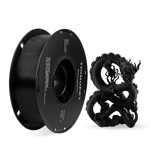 Filament 1.75 PLA, TINMORRY PLA Filament 1.75mm, Hochgeschwindigkeits-3D-Druck-Filament, Kompatibel mit Bambu FDM 3D Drucker, 1 kg, 1 Spule, Schwarz von TINMORRY