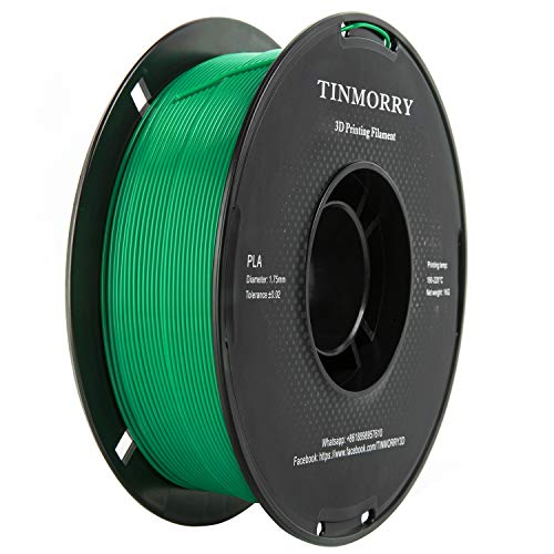 TINMORRY Filament 1.75 mm PLA für FDM 3D Drucker, 1 kg, 1 Spule Grün von TINMORRY