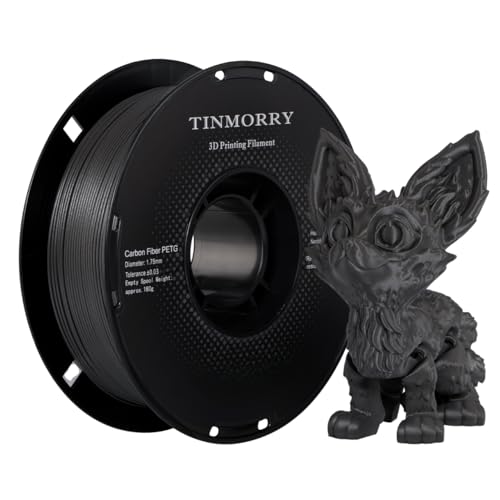 Kohlenstofffaser PETG Filament 1.75 mm, TINMORRY PETG CF 3D Drucker Filament, Kompatibel mit Bambu LAB/Creality K1C / QIDI MAX3 / Prusa MK4 FDM 3D Drucker, 1 KG 1 Spule, Dunkelgrau Kohlenstofffaser PETG Filament 1.75 mm, TINMORRY PETG CF 3D Drucker Filament, Kompatibel mit Bambu LAB/Creality K1C / QIDI MAX3 / Prusa MK4 FDM 3D Drucker, 1 KG 1 Spule, Dunkelgrau von TINMORRY