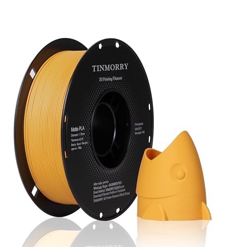 Matte PLA Filament 1.75mm, TINMORRY PLA 3D Druck Filament, Kompatibel mit Bambu Lab FDM 3D Drucker, 1 KG 1 Spule, Kürbis Gelb von TINMORRY