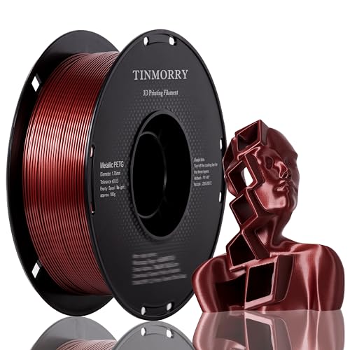 Metallisch PETG Filament 1,75 mm,TINMORRY PETG 3D Druck Filament, PETG mit einer schnellen Fließrate, kompatibel mit Bambu Lab FDM 3D Drucker, 1 kg, 1 Spule, Metallisch Dunkel Rot Metallisch PETG Filament 1,75 mm,TINMORRY PETG 3D Druck Filament, PETG mit einer schnellen Fließrate, kompatibel mit Bambu Lab FDM 3D Drucker, 1 kg, 1 Spule, Metallisch Dunkel Rot von TINMORRY