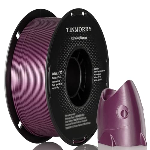 Metallisch PETG Filament 1,75 mm, TINMORRY PETG 3D Druck Filament, PETG mit einer schnellen Fließrate, kompatibel mit Bambu Lab FDM 3D Drucker, 1 kg, 1 Spule, Metallisch Violett Metallisch PETG Filament 1,75 mm, TINMORRY PETG 3D Druck Filament, PETG mit einer schnellen Fließrate, kompatibel mit Bambu Lab FDM 3D Drucker, 1 kg, 1 Spule, Metallisch Violett von TINMORRY