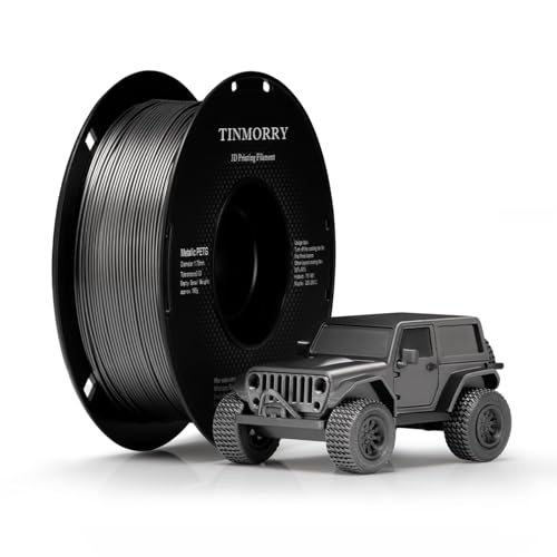 Metallisch PETG-Filament 1,75 mm, TINMORRY PETG-Eco-3D-Druck-Filament, PETG mit einer schnellen Fließrate, kompatibel mit Bambu Lab FDM 3D-Drucker, 1 kg 1 Spule, Weltraumgrau von TINMORRY