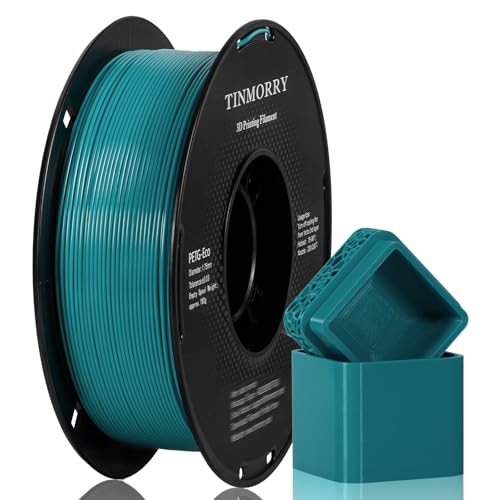 PETG Filament 1.75mm, TINMORRY Rapid PETG-Eco 3D Druck Filament, Kompatibel mit Bambu Lab/Creality K1C / FLASHFORGE Adventurer 5M /Anycubic Kobra 3 / QIDI FDM 3D Drucker, 1 KG 1 Spule, Horizont Grün von TINMORRY