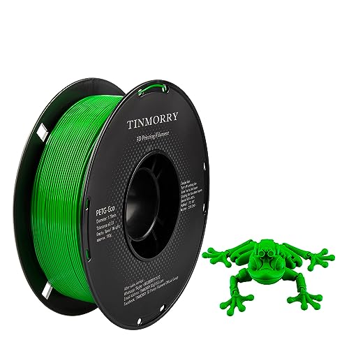PETG Filament 1.75mm, TINMORRY Verbessert PETG-Eco 3D-Druckmaterialien, Kompatibel mit Bambu FDM 3D Drucker, 1 KG 1 Spule, Dunkel Grün von TINMORRY