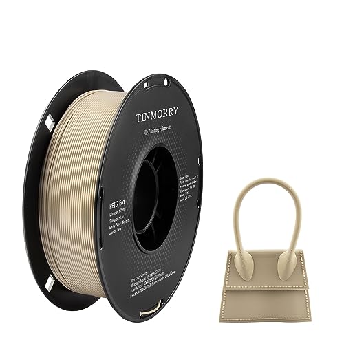 PETG Filament 1.75mm, TINMORRY Verbessert PETG-Eco 3D-Druckmaterialien, Kompatibel mit Bambu FDM 3D Drucker, 1 KG 1 Spule, Apricot von TINMORRY