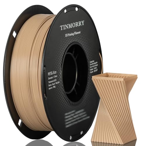 PETG Filament 1.75mm, TINMORRY Rapid PETG-Eco 3D Druck Filament, Kompatibel mit Bambu Lab/Creality K1C / FLASHFORGE Adventurer 5M /Anycubic Kobra 3 / QIDI FDM 3D Drucker, 1 KG 1 Spule, Apricot von TINMORRY