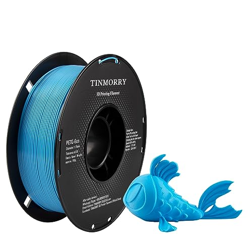 PETG Filament 1.75mm, TINMORRY Verbessert PETG-Eco 3D-Druckmaterialien, Kompatibel mit Bambu FDM 3D Drucker, 1 KG 1 Spule, Himmelblau von TINMORRY