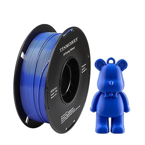 PETG Filament 1.75mm, TINMORRY Verbessert PETG-Eco 3D-Druckmaterialien, Kompatibel mit Bambu FDM 3D Drucker, 1 KG 1 Spule, Klein Blau von TINMORRY