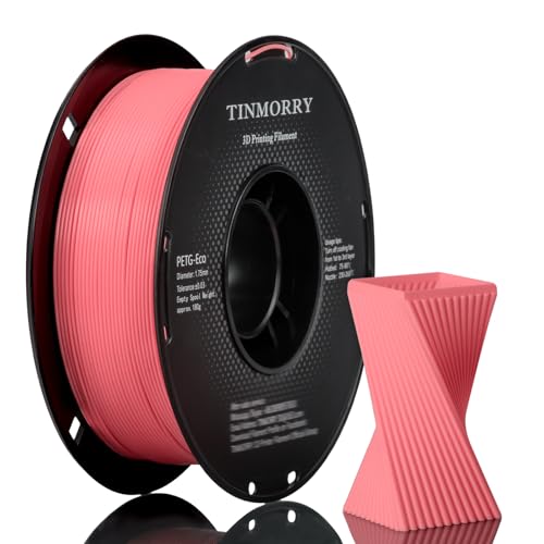 PETG Filament 1.75mm, TINMORRY Rapid PETG-Eco 3D Druck Filament, Kompatibel mit Bambu Lab/Creality K1C / FLASHFORGE Adventurer 5M /Anycubic Kobra 3 / QIDI FDM 3D Drucker, 1 KG 1 Spule, Rosa von TINMORRY
