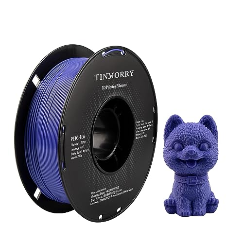 PETG Filament 1.75mm, TINMORRY Verbessert PETG-Eco 3D-Druckmaterialien, Kompatibel mit Bambu FDM 3D Drucker, 1 KG 1 Spule, Vinca Blau von TINMORRY