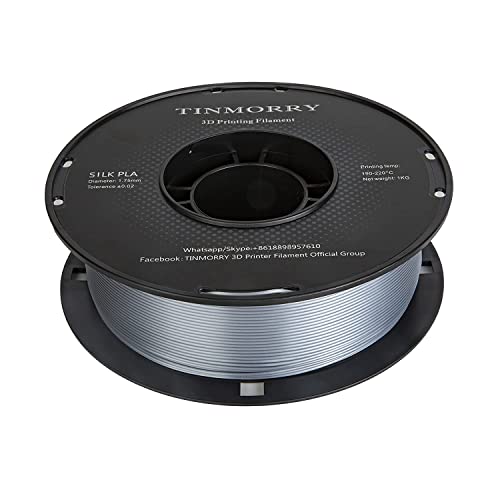 Silk PLA Filament 1,75mm, TINMORRY 3D Drucker Filament 1kg spool, Seide silber von TINMORRY