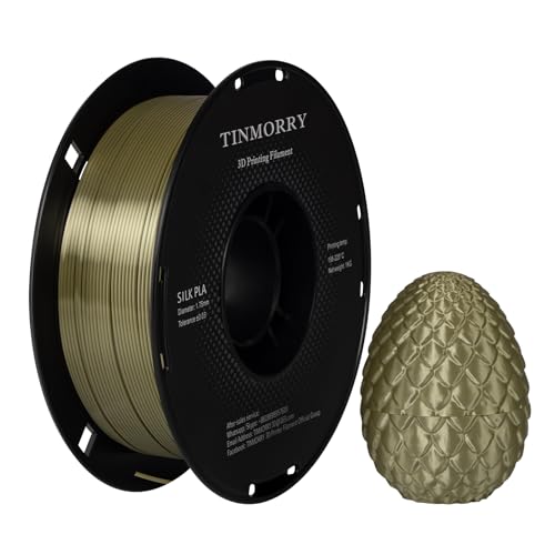 Silk PLA Filament 1.75mm, TINMORRY 3D Drucker Filament, 1 kg, 1 Spule, Silk Bronze von TINMORRY