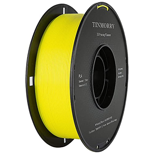 TINMORRY Filament 1.75 mm PLA für FDM 3D Drucker, 1 kg, 1 Spule, Gelb von TINMORRY