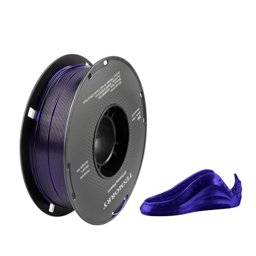 TINMORRY Filament TPU 1,75 mm, TPU Filament 3D Druckmaterialien für 3D Drucker, 1 KG, 1 Spule, Transparent Violett von TINMORRY