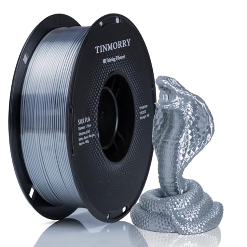 Ultra Silk+ PLA Filament 1.75mm, TINMORRY 3D Drucker Filament, 1 kg, 1 Spule, Silver von TINMORRY