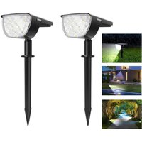 2er-Pack Solarstrahler für den Außenbereich, 30 LED-Solarlampen, wasserdicht, IP67, verstellbar, Solar-Flutlicht mit Solarpanel, 180° von TINOR