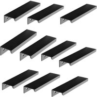 Tinor - Set mit 10 schwarzen Griffen. Schwarzer Möbelgriff – unsichtbarer Griff. Schwarzer Küchenmöbelgriff. Mattschwarzer Möbelgriff aus von TINOR