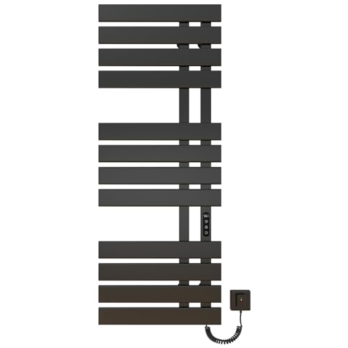 TINS Elektrischer Handtuchhalter Badheizkörper Elektrisch WiFi Schwarz 500×1300mm 460W für Alexa und Google Home and APP Handtuchtrockner Elektrisch Badheizkörper Handtuchhalter -WiFi Black Right von TINS
