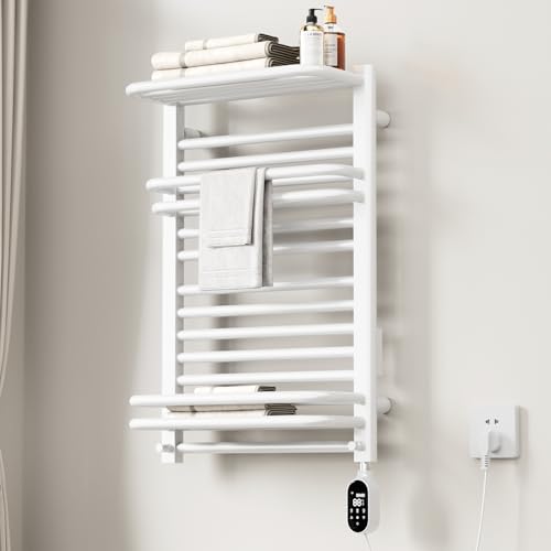 TINS Handtuchhalter Heizkörper, Badheizkörper mit APP-Steuerung, 490W Handtuchheizkörper Elektrisch Ntelligente Konstante Temperatur, Kohlefaser Heizung-White Right|| 76X50X20.5 cm von TINS